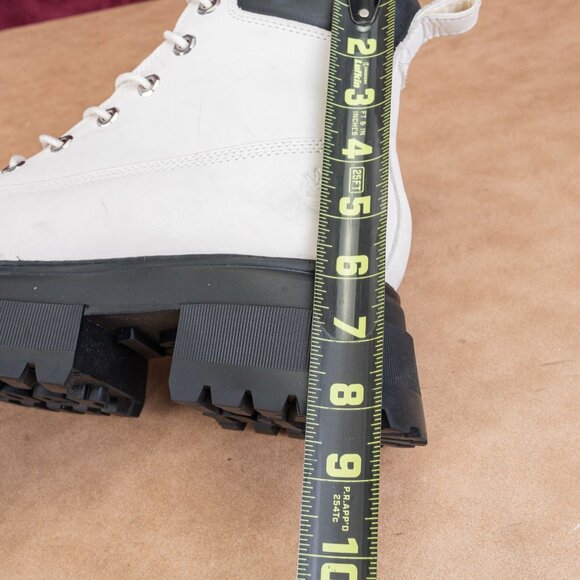 Timberland Women White Nubuck Stompers 6 Sky High Platform Boots sz 8 - Picture 6 of 8